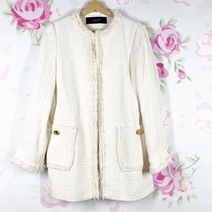 Zara Cream Textured Jacket
